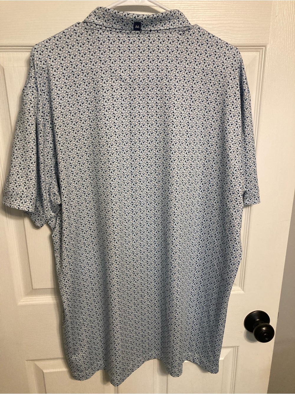 Mizzen+Main Light Blue Micro-Pattern Performance Polo - Picture 3 of 6